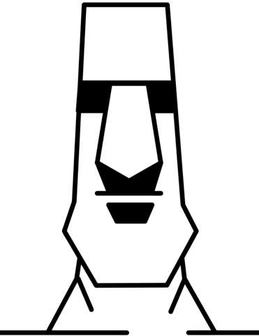 Easter Island Moai Statue Coloring Page